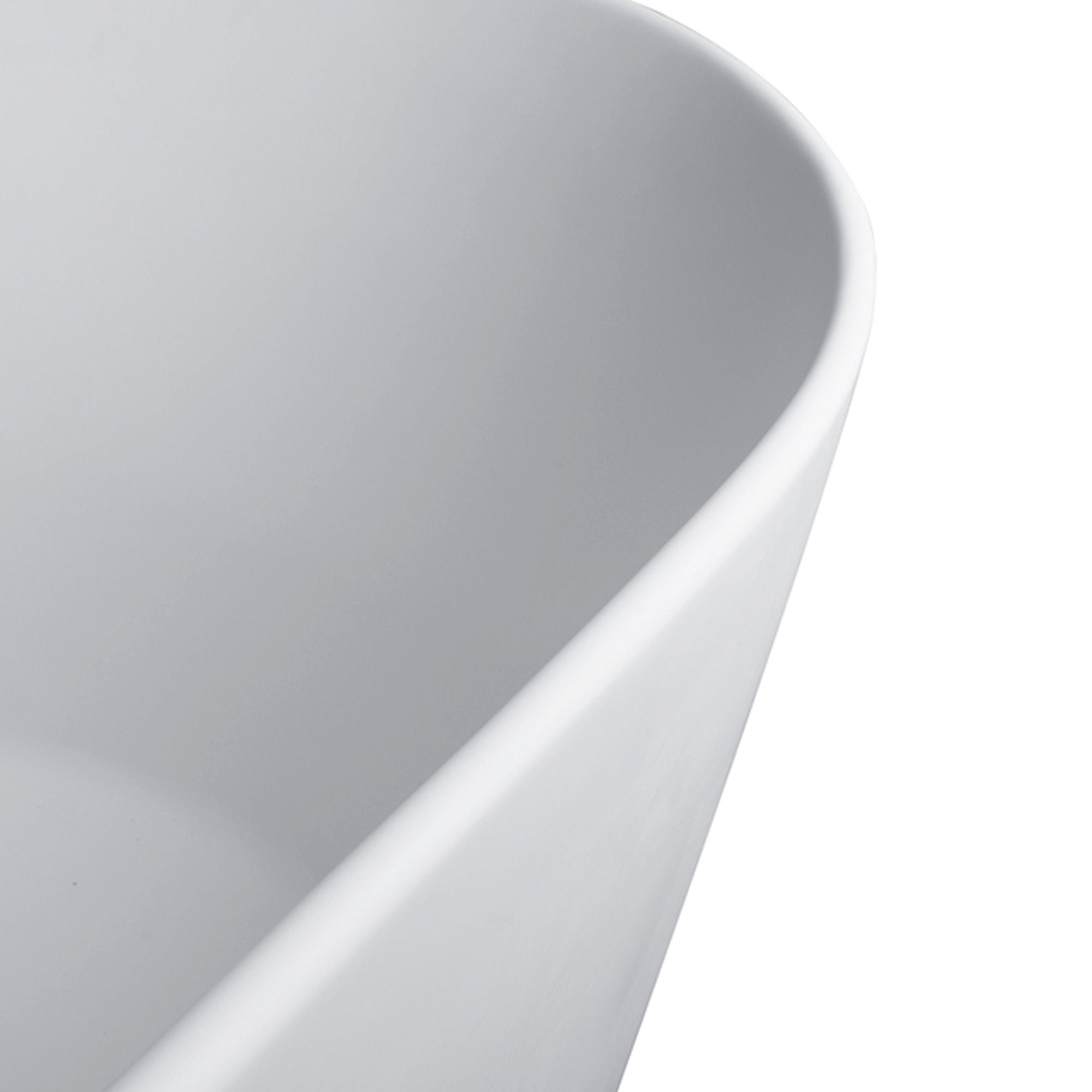 Solid Surface Stone Resin Oval Shape Soaking Bathtub With Overflow For The Bathroom - Matte White