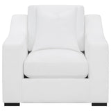 Ashlyn - Upholstered Sloped Arm Accent Chair - White by CoasterElevations | Bel Furniture