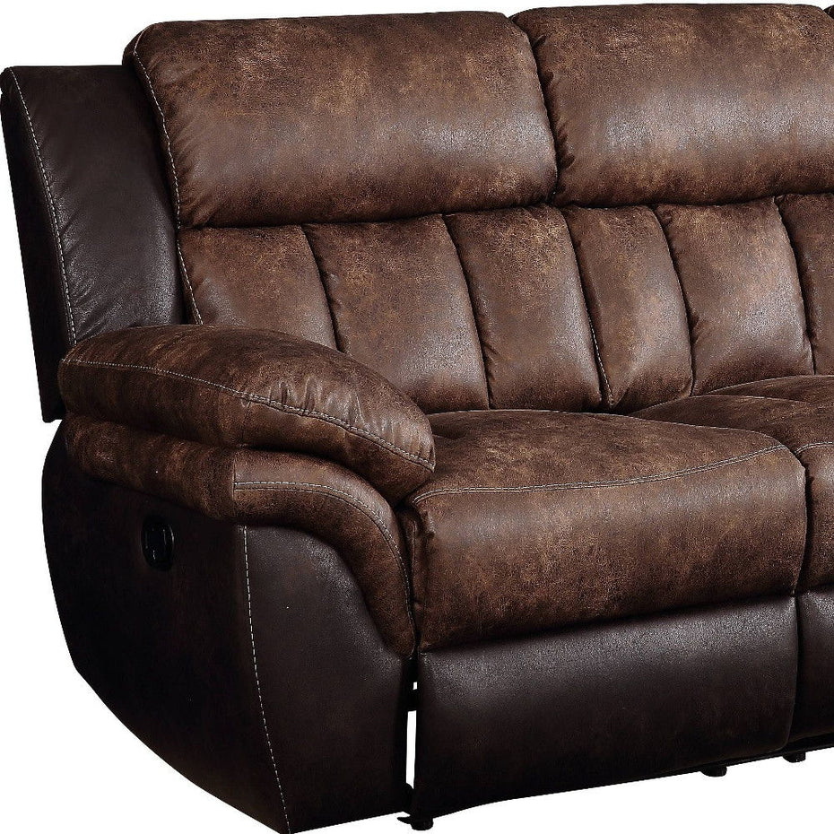 Microfiber Reclining Sofa With Black Legs - Espresso