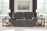 Foreside - Charcoal - Dbl Reclining Loveseat with Console by Signature Design by Ashley® | Bel Furniture