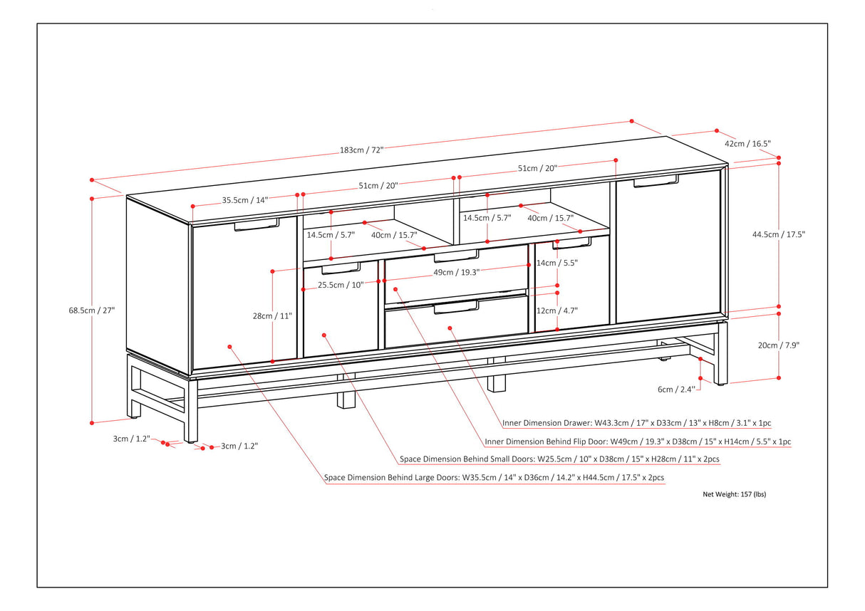 Banting - Mid Century Wide TV Stand - Walnut Brown by Simpli-Home | Bel Furniture