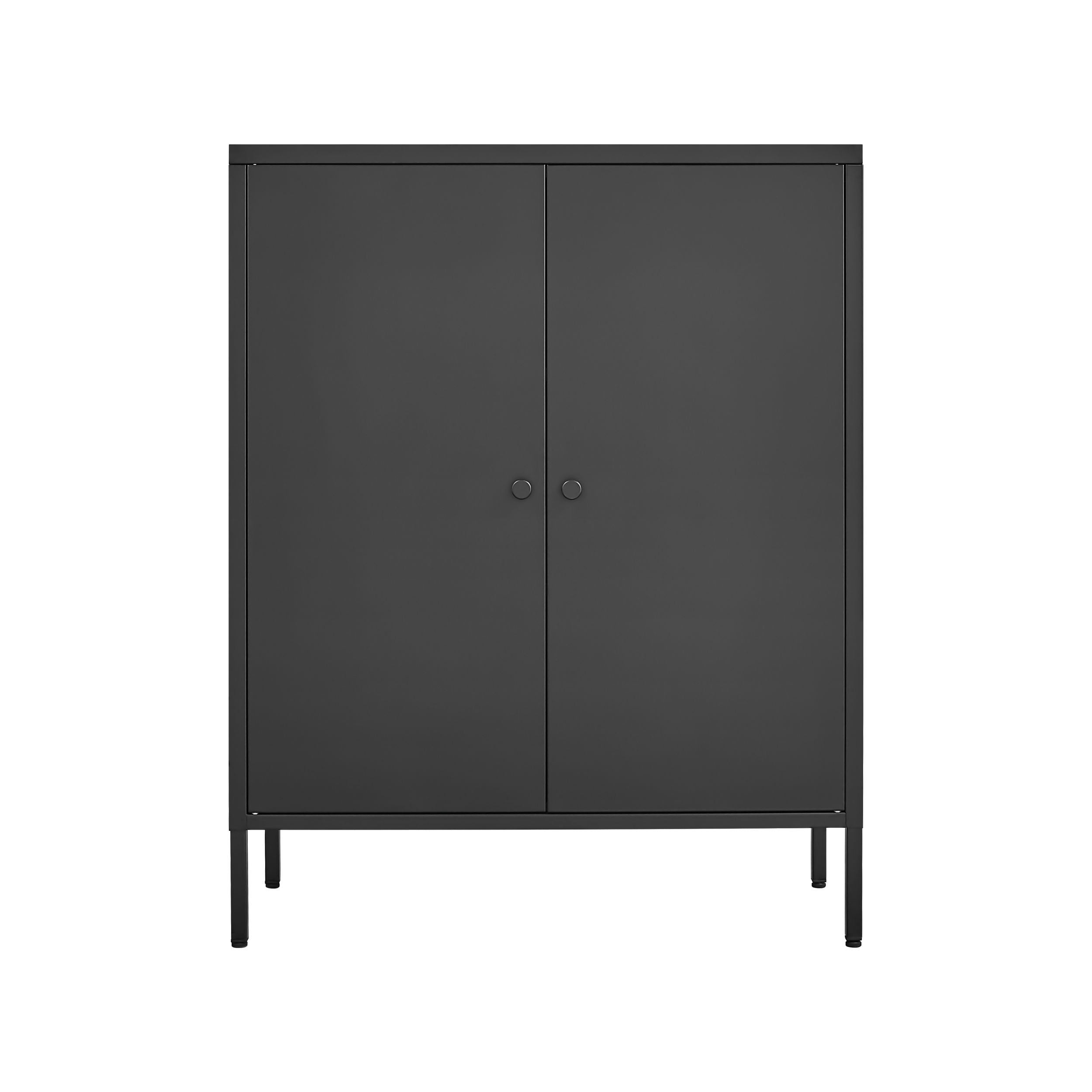 Kitchen Buffet Server Table Accent Sideboard Cupboard Server Buffet Console Table With Doors Cabinet - Black