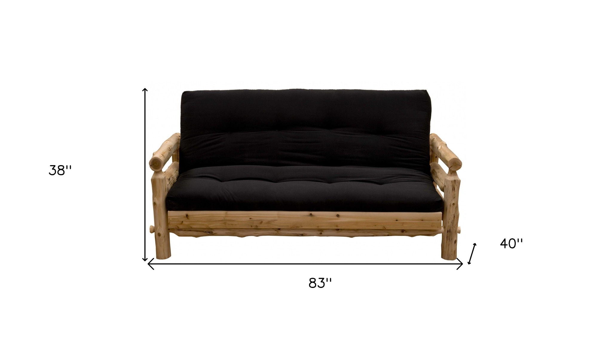 1 Cotton Sleeper Sleeper Sofa With Wood Brown Legs - Black