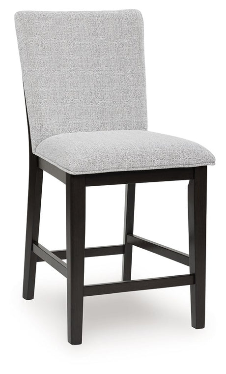 Neymorton - Dark Grayish Brown - Upholstered Barstool (Set of 2) by Signature Design by Ashley® | Bel Furniture