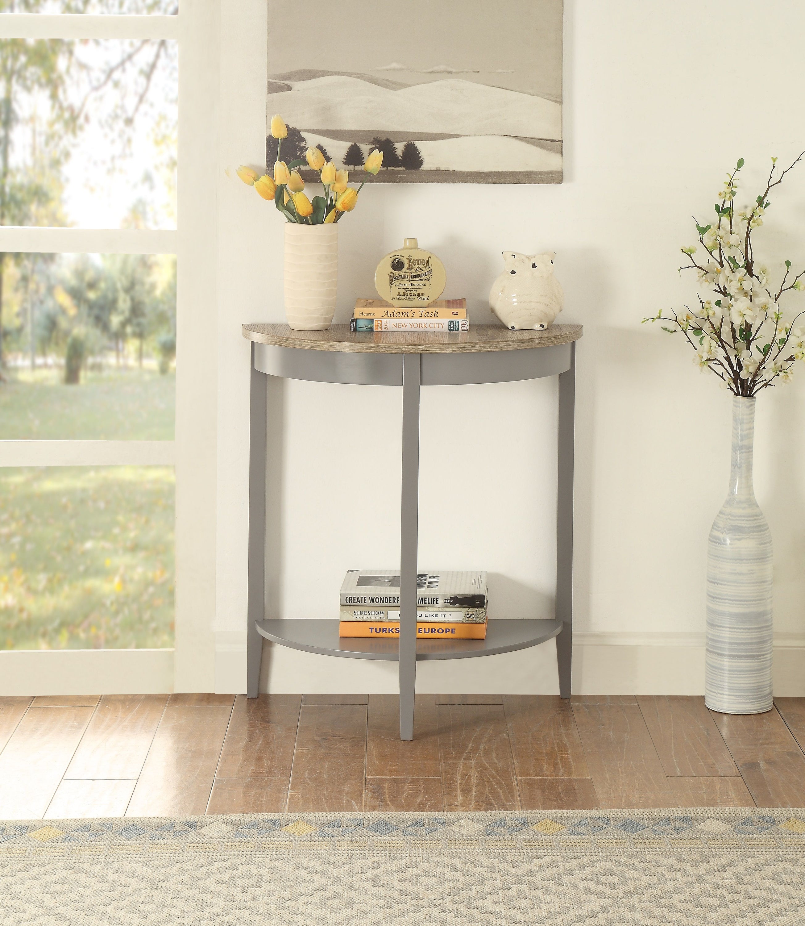 Justino - Console Table - Gray / Oak