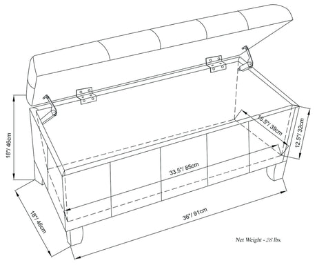 Dover - Multifunctional Storage Ottoman Bench - view 14