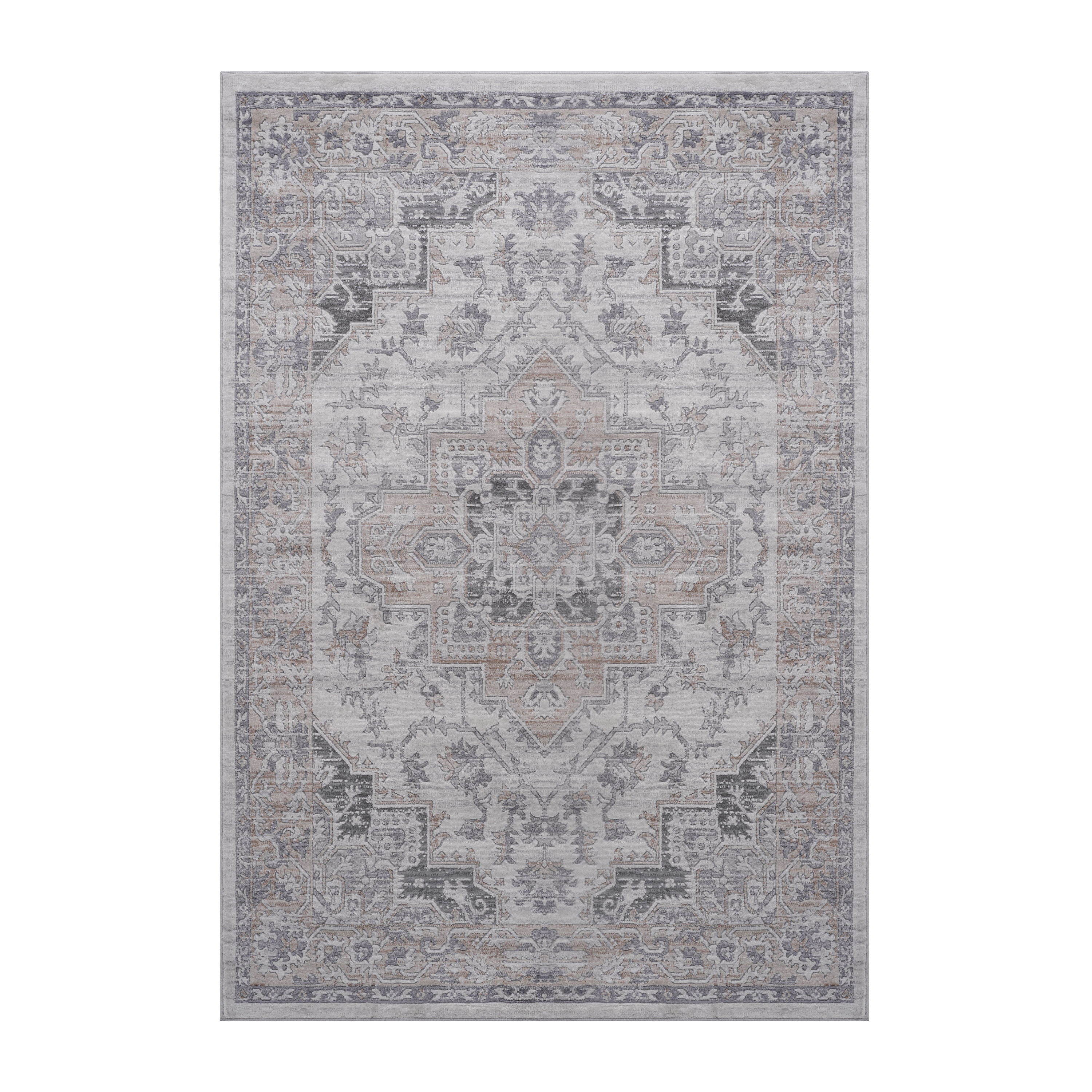 Oriental Non-Shedding Living Room Bedroom Dining Home Office Stylish And Stain Resistant Area Rug - Ivory / Beige