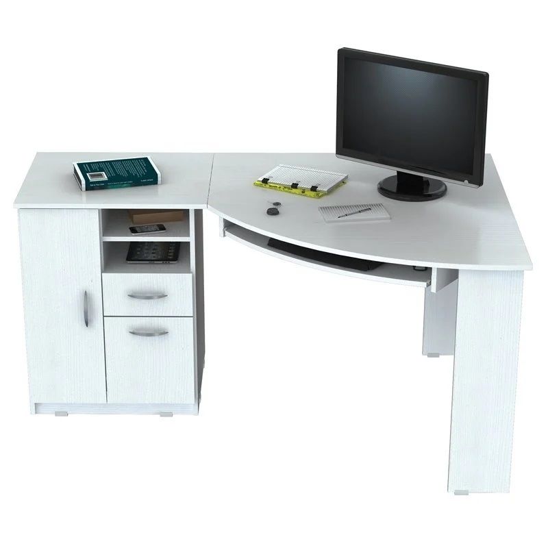 Computer Desk With Two Drawers - White