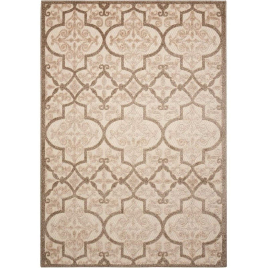 10' X 13' Ikat Non Skid Indoor / Outdoor Area Rug - Cream