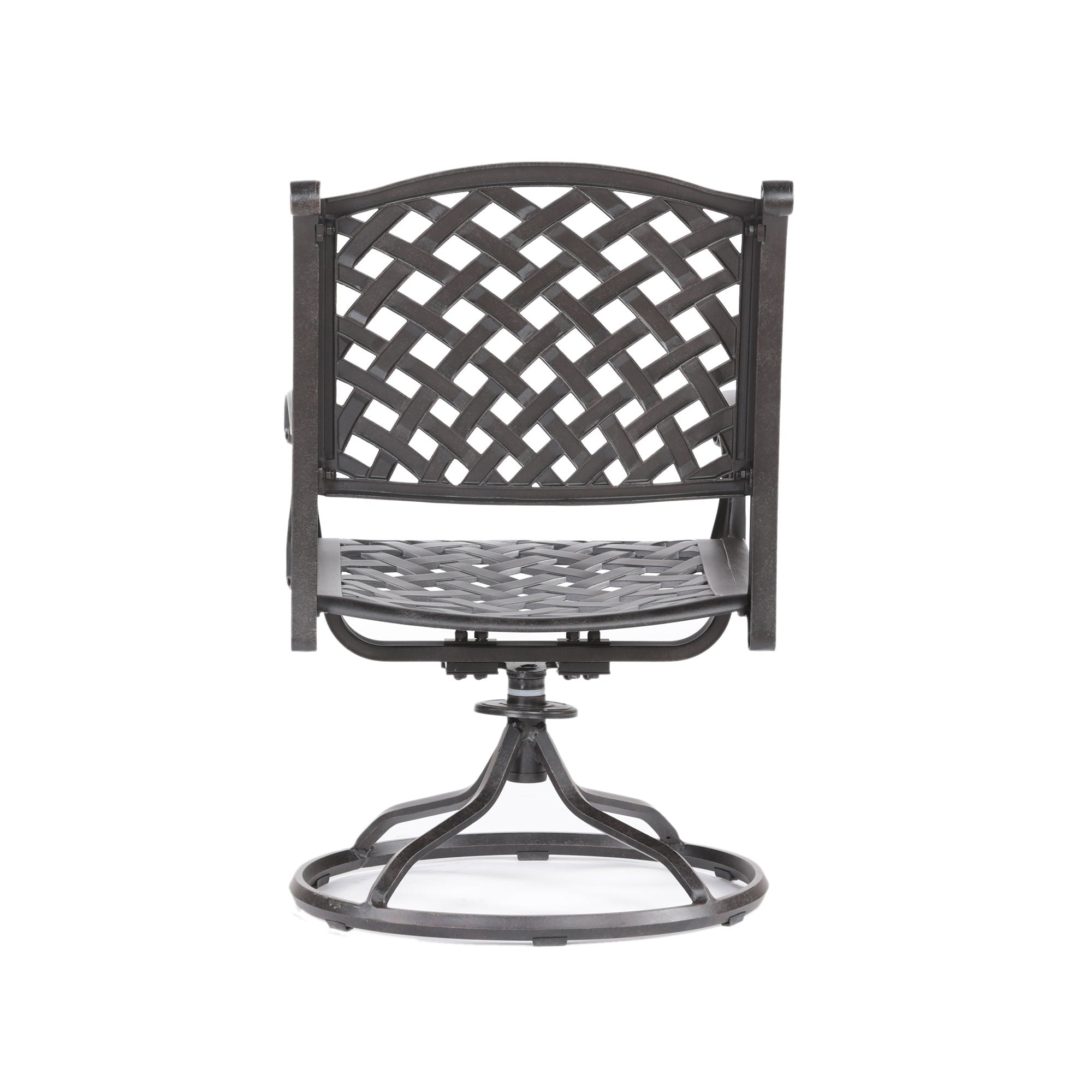 Patio Outdoor Dining Swivel Rocker Chairs With Cushion (Set of 2)