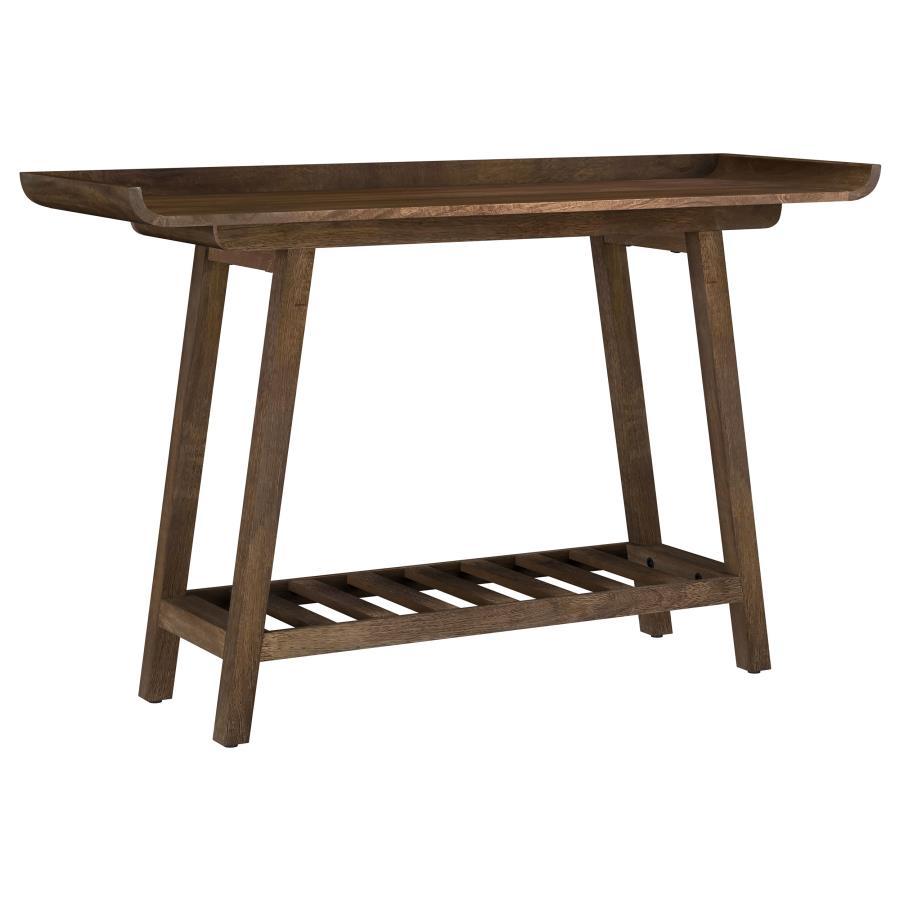 Ornelas - Console Table With Slatted Shelf - Mango Brown by Coaster Fine Furniture | Bel Furniture