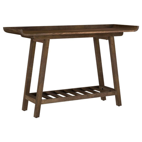 Ornelas - Console Table With Slatted Shelf - Mango Brown by Coaster Fine Furniture | Bel Furniture
