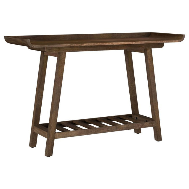 Ornelas - Console Table With Slatted Shelf - Mango Brown by Coaster Fine Furniture | Bel Furniture