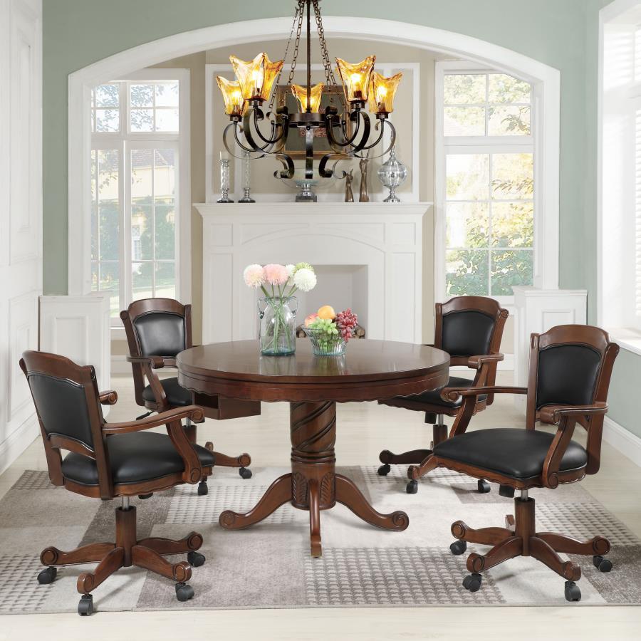 Turk - Upholstered Swivel Dining And Game Chair - Tobacco