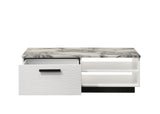 Matilda - Coffee Table With White Faux Marble Top - White by Lilola Home | Bel Furniture
