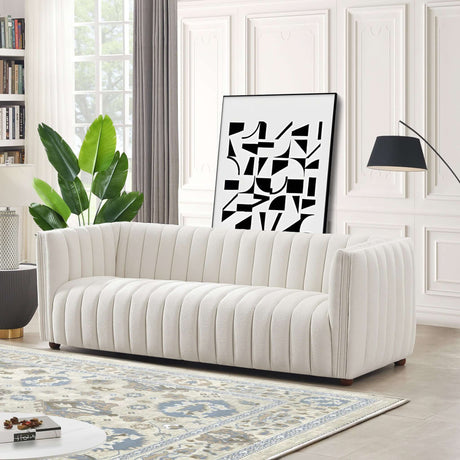 April - Mid-Century Modern Luxury Tight Back Boucle Couch - view 6