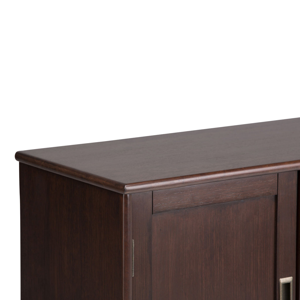 Draper - Mid Century Low Storage Cabinet - Medium Auburn Brown by Simpli-Home | Bel Furniture