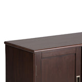Draper - Mid Century Low Storage Cabinet - Medium Auburn Brown by Simpli-Home | Bel Furniture