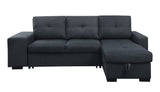 Lucas - Linen Sleeper Sectional Sofa With Reversible Storage Chaise - Dark Gray by Lilola Home | Bel Furniture