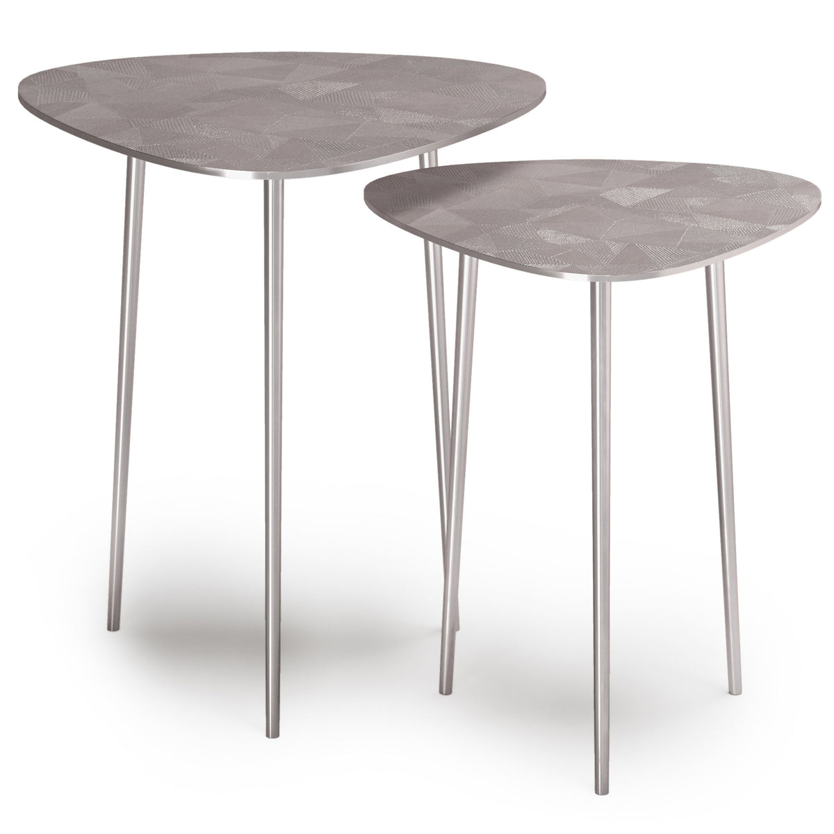 Shelton - 2 Piece Metal Nesting Table - Nickel by Simpli-Home | Bel Furniture