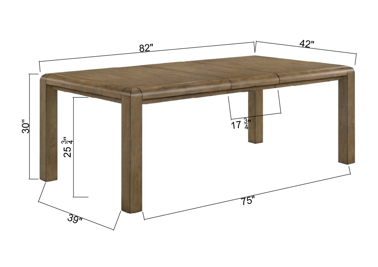 Cockrell - Dining Table ( With 18" Leaf) - Light Brown
