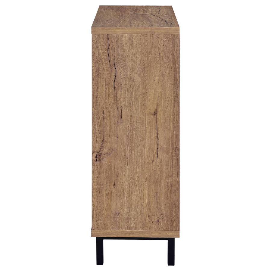 Teller - 2-Door Shoe Storage Cabinet - Natural Oak by Coaster Fine Furniture | Bel Furniture