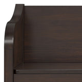 Connaught - Entryway Storage Bench With Shelf - Chestnut by Simpli-Home | Bel Furniture