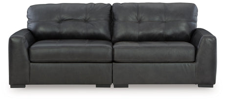 Brindley Pier - Sectional Black 2-Piece Sectional Loveseat by Signature Design by Ashley® | Bel Furniture
