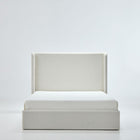 Carmen - Minimalist Upholstered Wingback Bed Frame With High Headboard