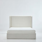 Carmen - California King Size Upholstered Wingback Bed - Ivory