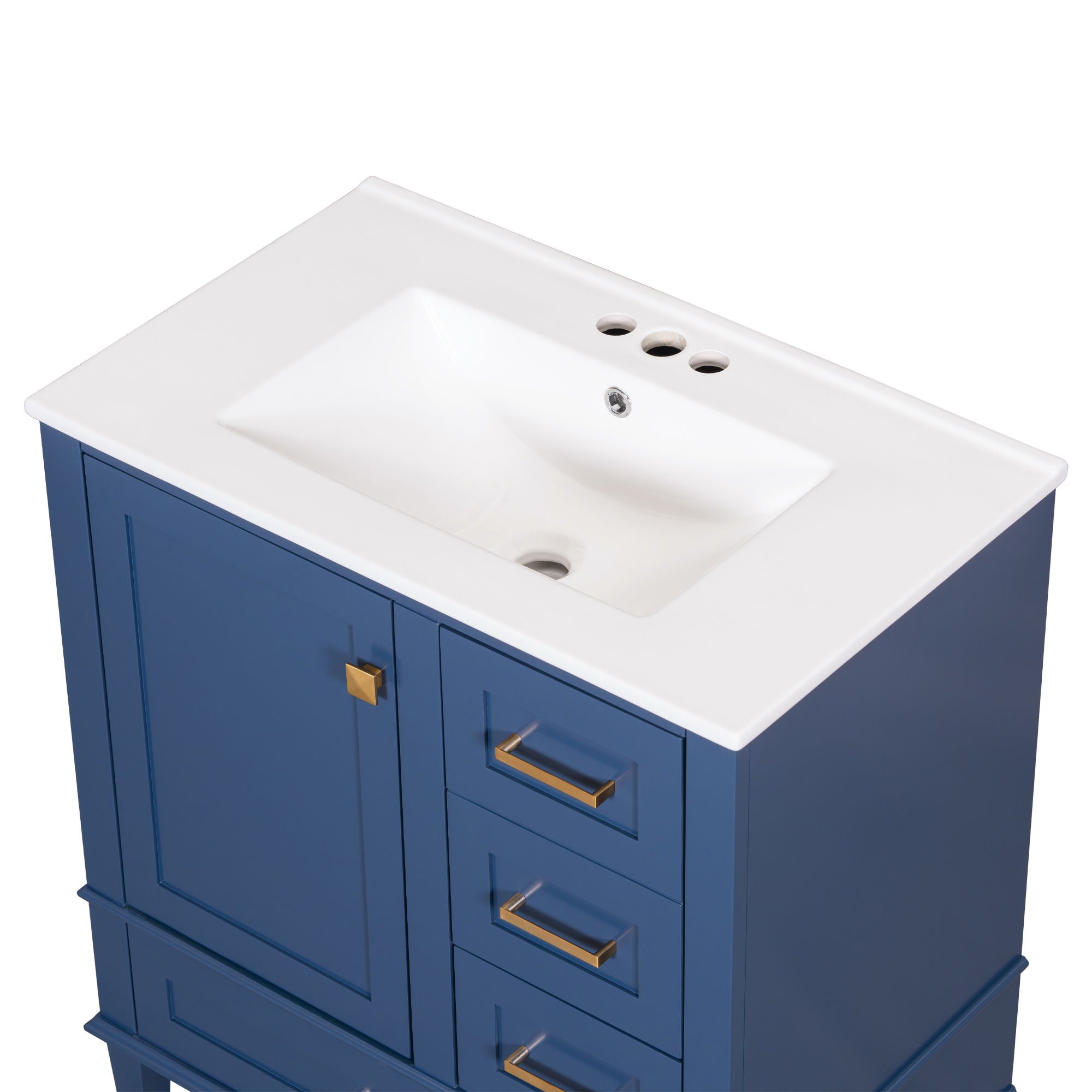 Bathroom Vanity, Modern Bathroom Cabinet With Sink Combo Set, Bathroom Storage Cabinet With A Soft Closing Door And 3 Drawers, Solid Wood Frame