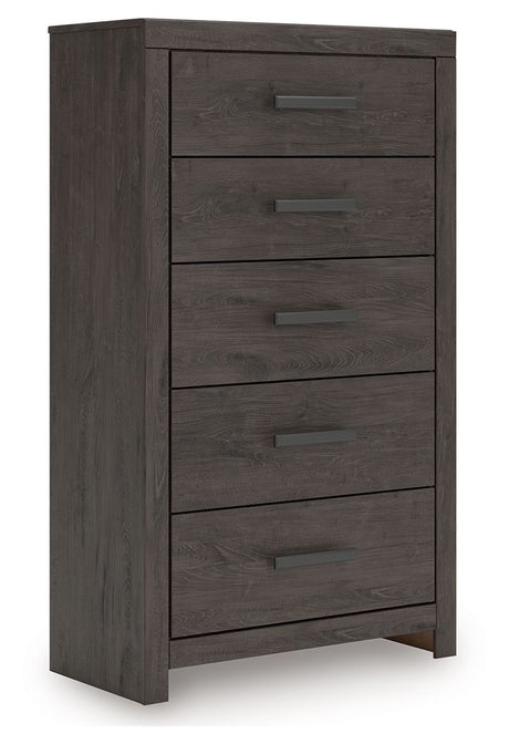 Prendonea - Charcoal - Five Drawer Chest by Signature Design by Ashley® | Bel Furniture