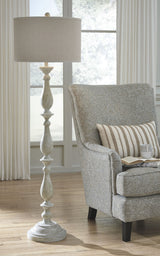 Bernadate - Whitewash - Poly Floor Lamp by Signature Design by Ashley® | Bel Furniture