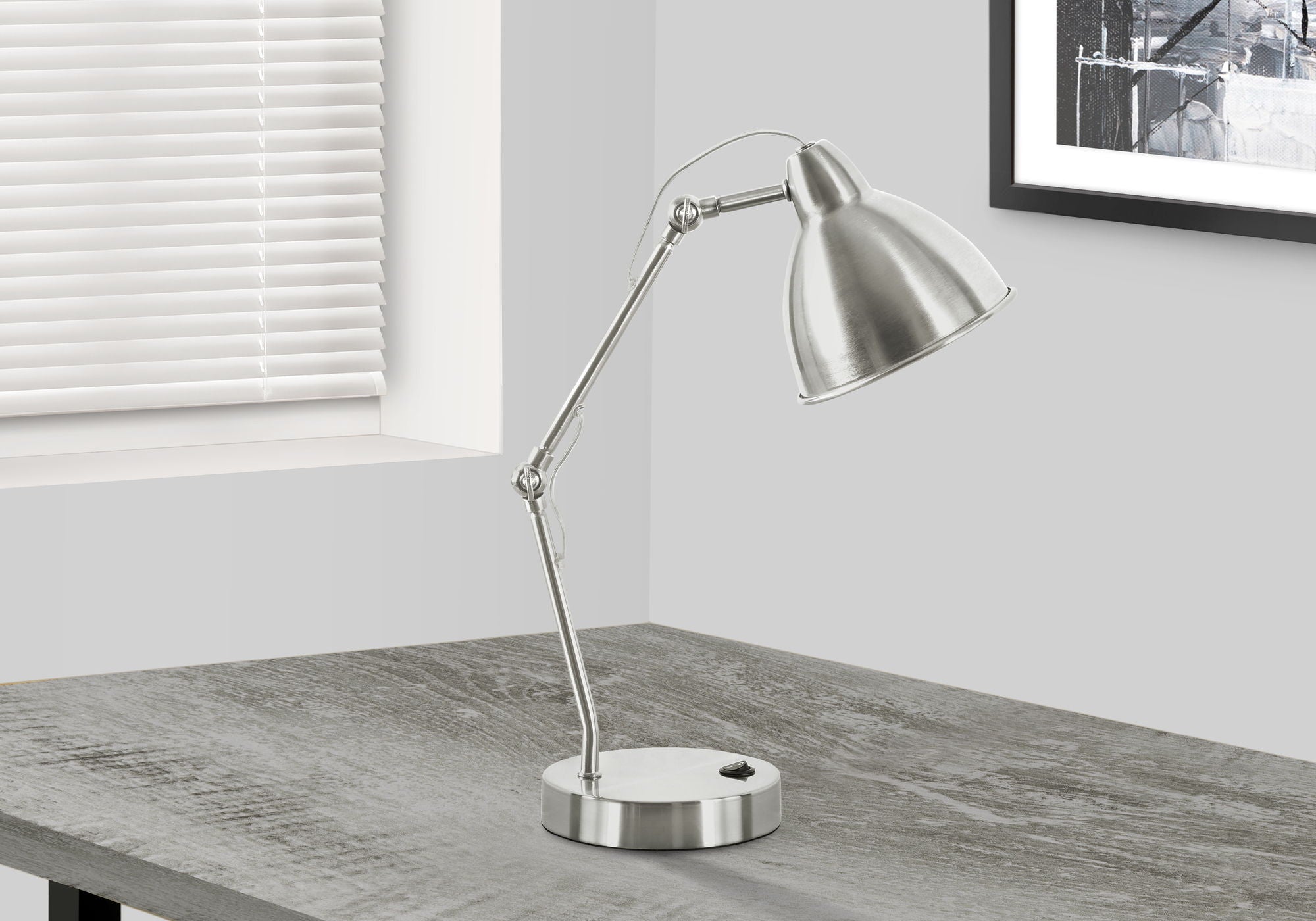 Lighting, Table Lamp, USB Port Included, Nickel Metal, Nickel Shade, Modern - Silver