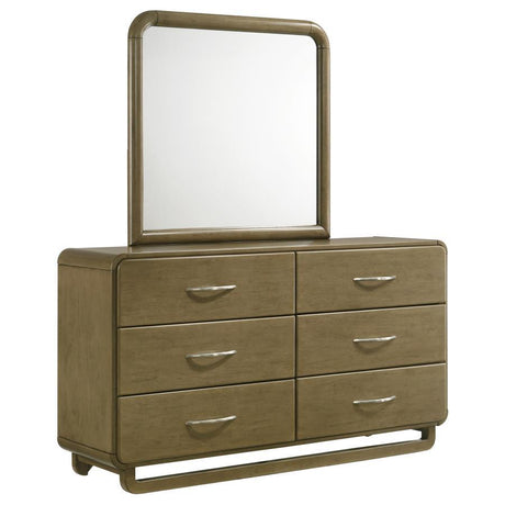 Amsbury - 6-Drawer Dresser And Mirror - Nutmeg by Coaster Fine Furniture | Bel Furniture