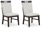 Neymorton - Light Gray / Brown - Dining Upholstered Side Chair (Set of 2) by Signature Design by Ashley® | Bel Furniture