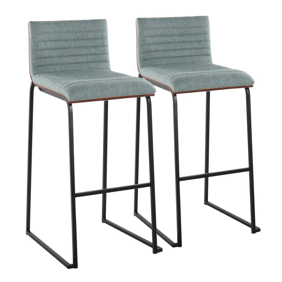 Mason Mara - Contemporary, Fixed Height Barstool (Set of 2)