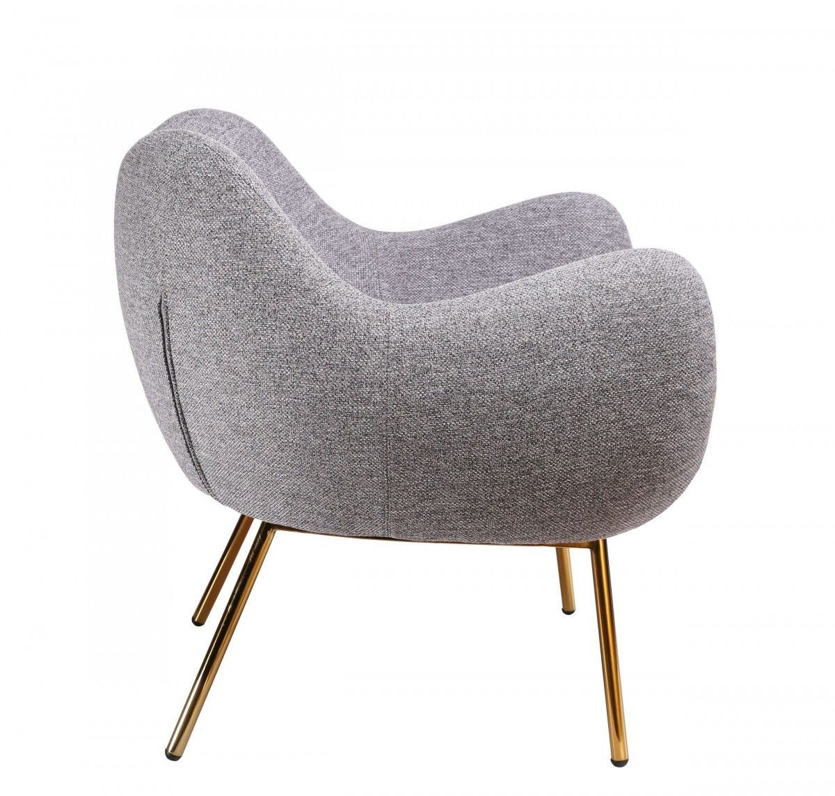 Plush Comfy Accent Chair - Gray / Gold