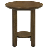 Ottowa - Round Wood Table With Shelf