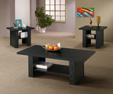 Rodez - 3 Piece Engineered Wood Coffee Table Set - Black Oak by CoasterEveryday | Bel Furniture