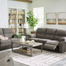 Scranto - Living Room Set Dark Gray 3 Pc. - Reclining Sofa, Reclining Loveseat, Rocker Recliner by Signature Design by Ashley® | Bel Furniture