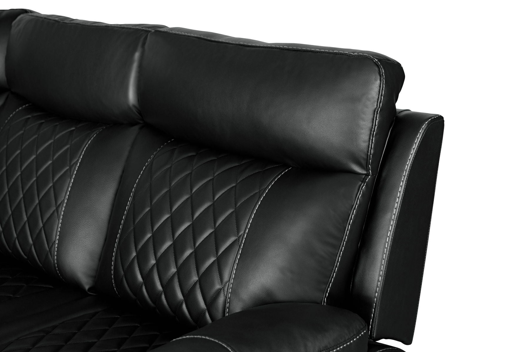 Home Theater Seating Manual Recliner With Cup Holder, Hide - Away Storage PU Reclining Sofa For Living Room, Home Theater