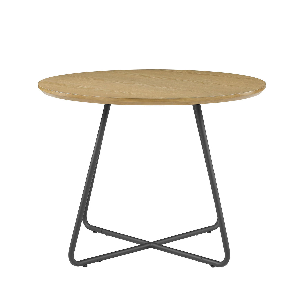 Modern Curved X Base Round Dining Table - English Ash by Walker Edison | Bel Furniture
