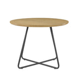 Modern Curved X Base Round Dining Table - English Ash by Walker Edison | Bel Furniture