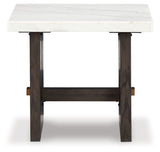 Burkhaus - White / Dark Brown - Rectangular End Table by Signature Design by Ashley® | Bel Furniture