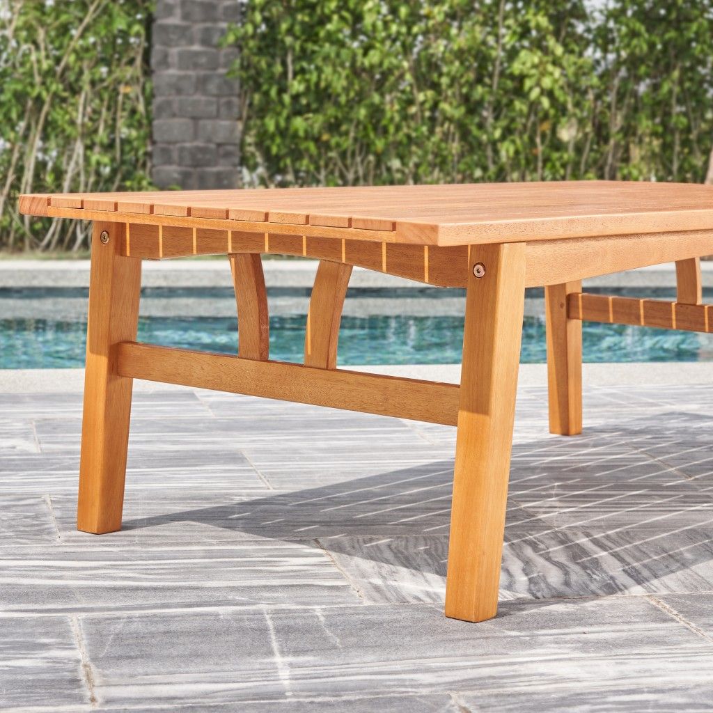 Wood Outdoor Rectangular Coffee Table - Natural