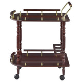 Palmer - 2-Tier Rectangular Wood Bar Cart - Merlot by CoasterEveryday | Bel Furniture
