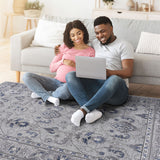 Marfi - 8' X 10' Oriental Area Rug - Gray / Blue