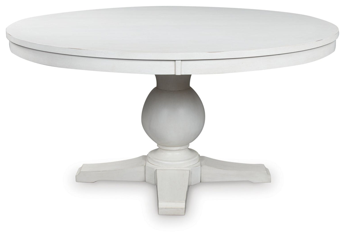 Greddinton - Round Dining Table Set - Black Chairs