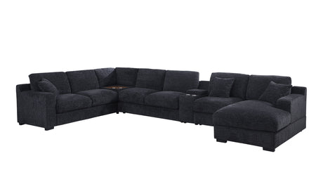 Celine - Fabric Corner Sectional Sofa With Right-Facing Chaise, Cupholders, And Charging Ports - view 36